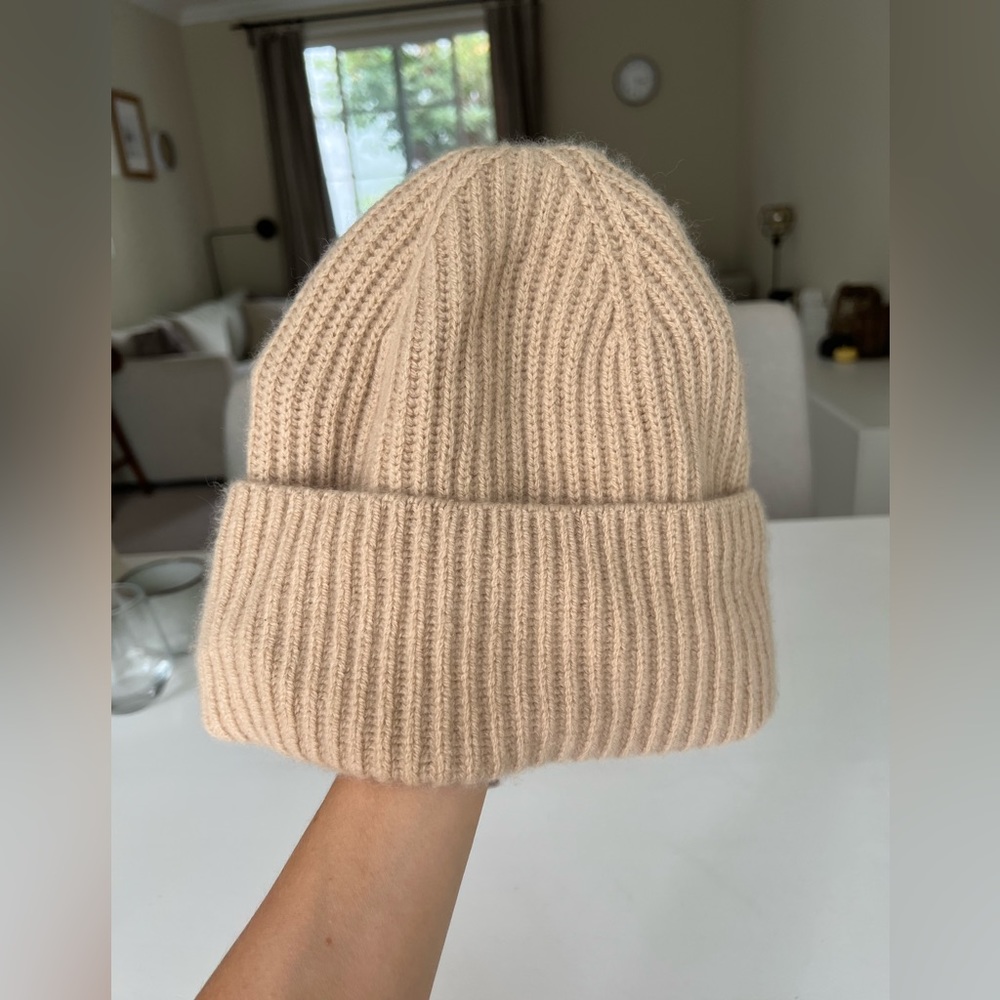 Cashmere and wool hat powder beige
